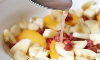 Banana, Peach and Pomegranate Fruit Salad